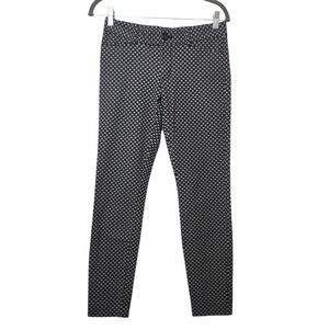 Gap Slim City Black/White Geometric Jacquard Ankle Pant Size 0